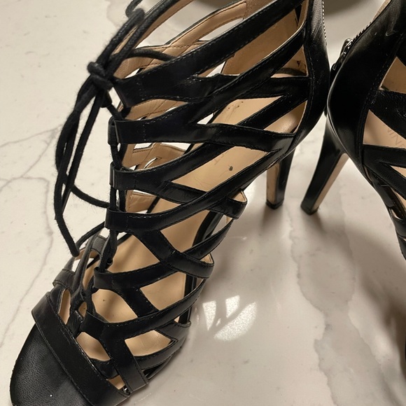 Nine West Leather Lace Up Cage Heels - Picture 2 of 2